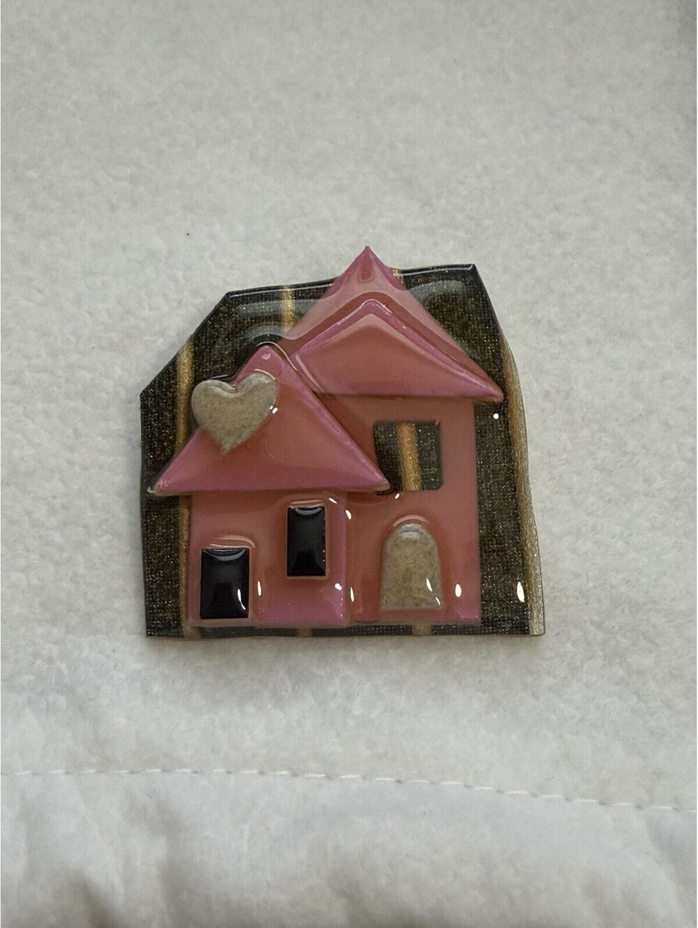 Sparkle House pins by Lucinda Pink House Brooch
